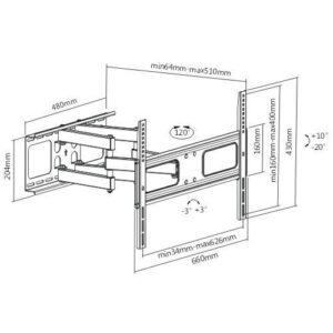 Articulated Full Motion TV Wall Mount Bracket - Image 3